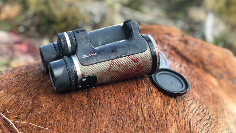 binocular stained with animal blood