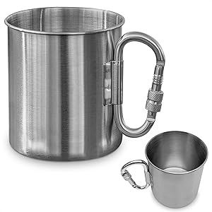 coolest camping carabiner steel mug
